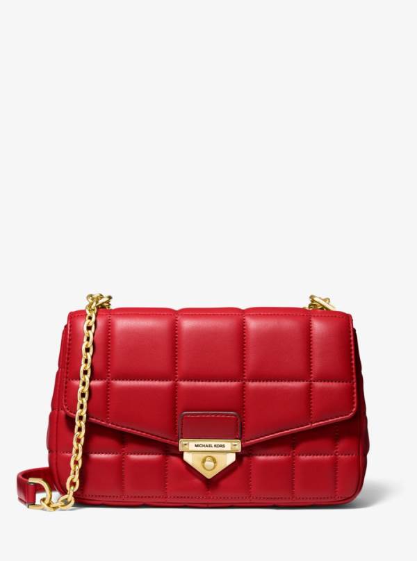 Damske Taška Cez Rameno Michael Kors SoHo Large Quilted Leather Svetlo Červené - Kabelky Michael Kors Nejlevnejsi | DIRCB-7965